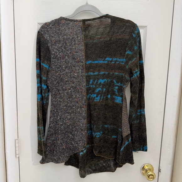 Radzoli Art to Wear Cowl Neck Sweater Size Small Brown Blue Lagenlook - Picture 5 of 5